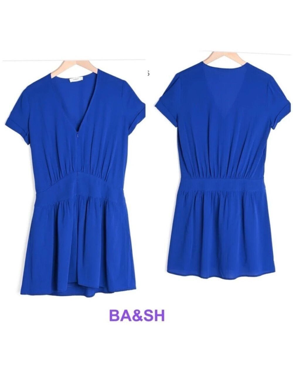 BA&SH Women's Blue V-Neck Top